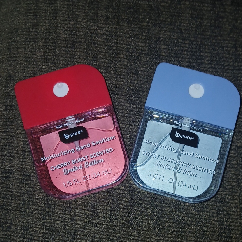 b.pure Cherry Burst and Sweet Blueberry Hand Sanitizers